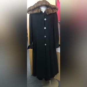 Nina Ricci Paris Saks Fifth Avenue Long Cashmere Trench Coat, Black